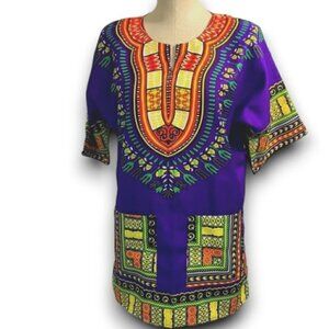 Xpress Unisex Cotton/Polyester Blend Global Tunic - Purple/Green/Orange, SzS